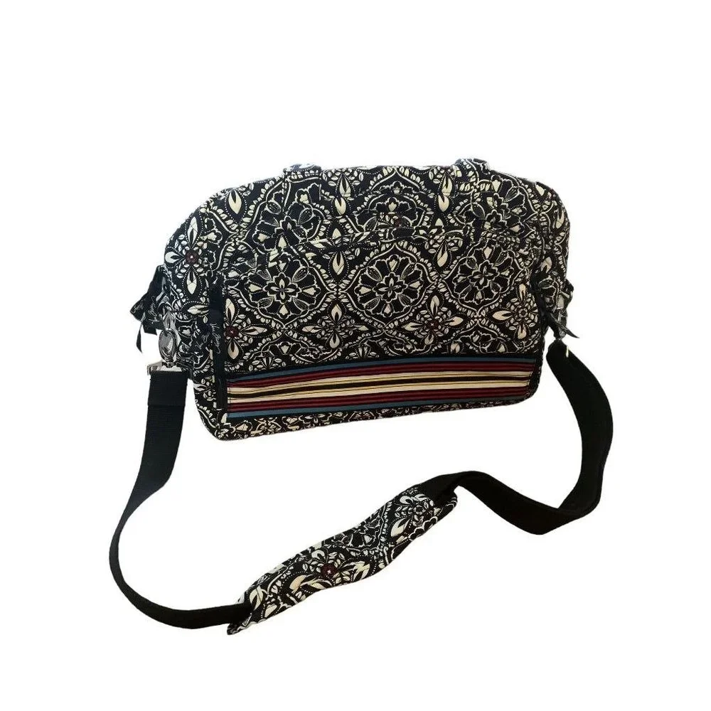 Vera Bradley Barcelona Pattern Laptop Bag Briefcase Bag Black White
